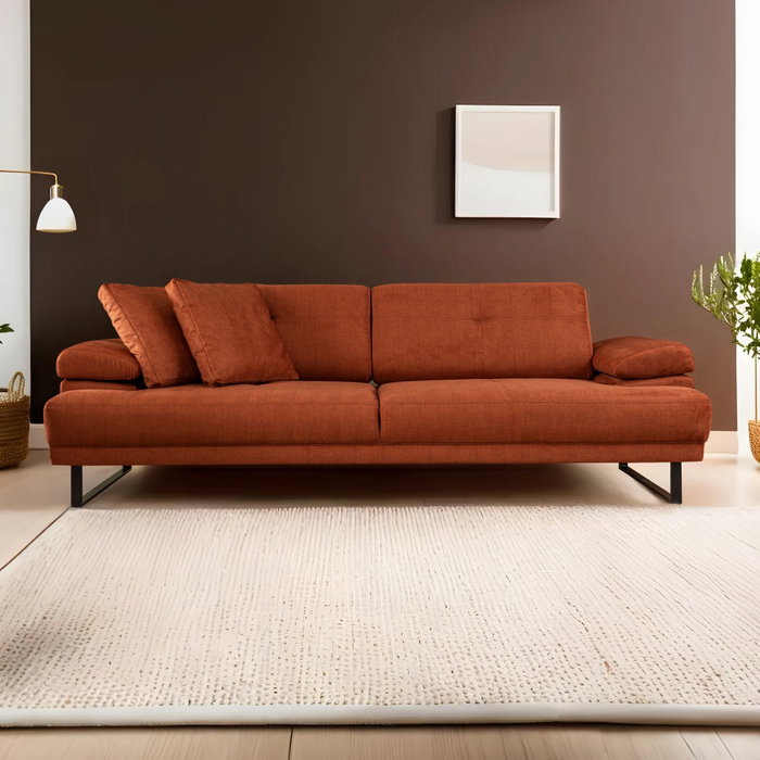 Atelier Del Sofa Sofá-cama 3 Plazas Mustang Naranja Estilo Industrial Hotelero